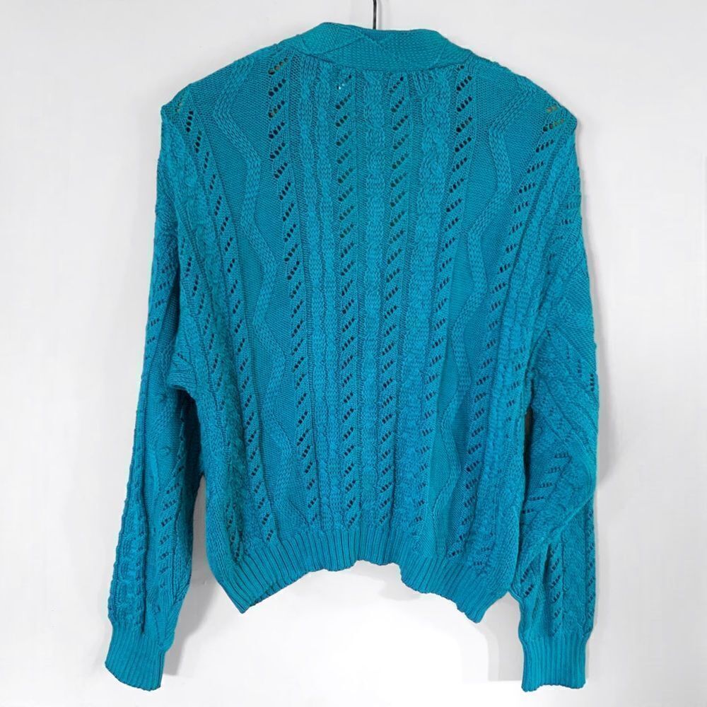 Peruvian Connection Cable Knit Cardigan Sweater - Picture 2 of 7
